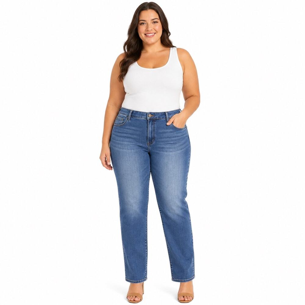 Kut from the Kloth Women's 18W Blue Straight Leg Jeans